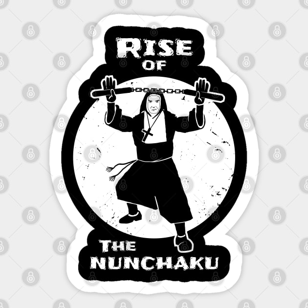 Rise Of The Nunchaku Nun Funny Martial Arts Pun Sticker by atomguy